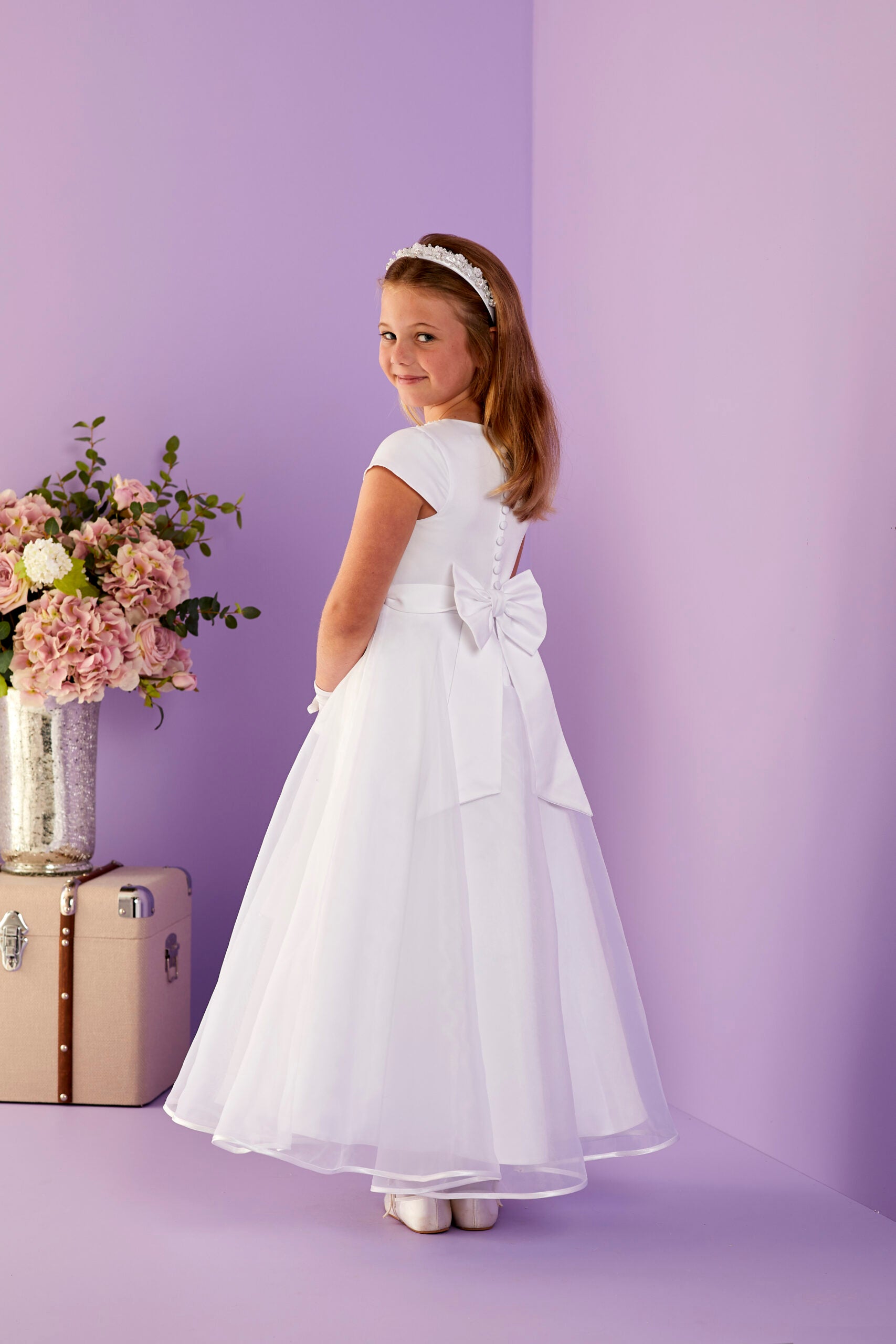 Short sleeve first communion cheap dresses